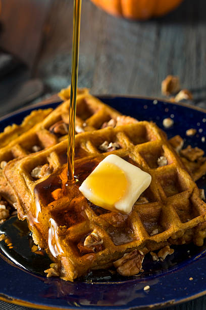 istock Homemade Pumpkin Spice Waffles 615980680