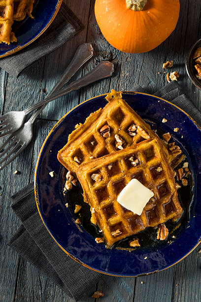 istock Homemade Pumpkin Spice Waffles 615980832