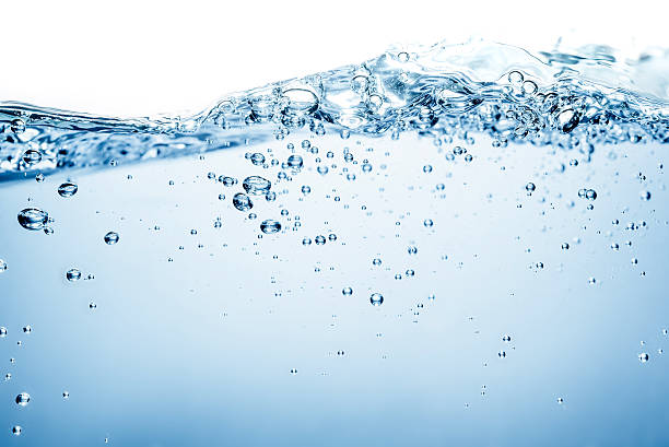 istock Blue water wave and bubbles to clean drinking water 615983090