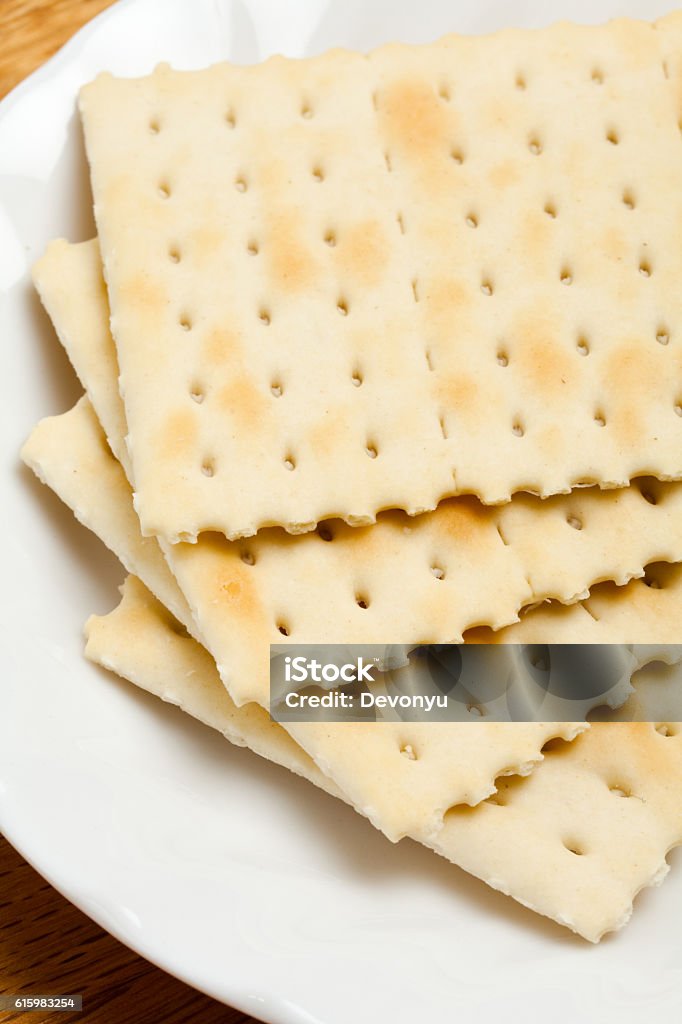 Cracker Cracker close up shot Saltine Cracker Stock Photo