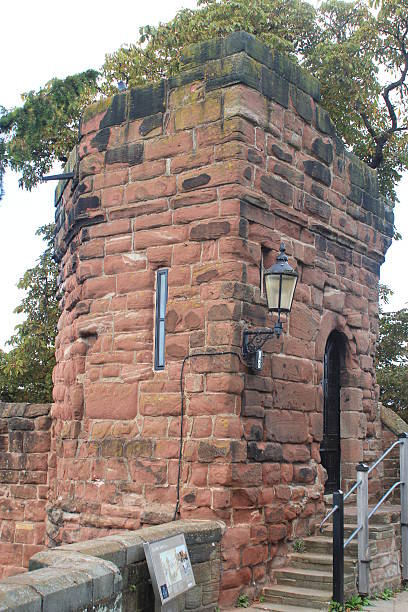 체스터, 영국의 로마 벽 - chester england church cathedral tower 뉴스 사진 이미지