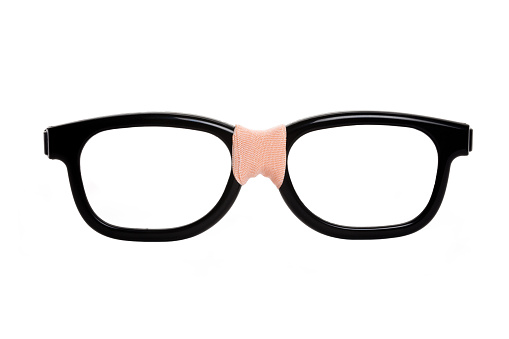 Black nerd Glasses with white background