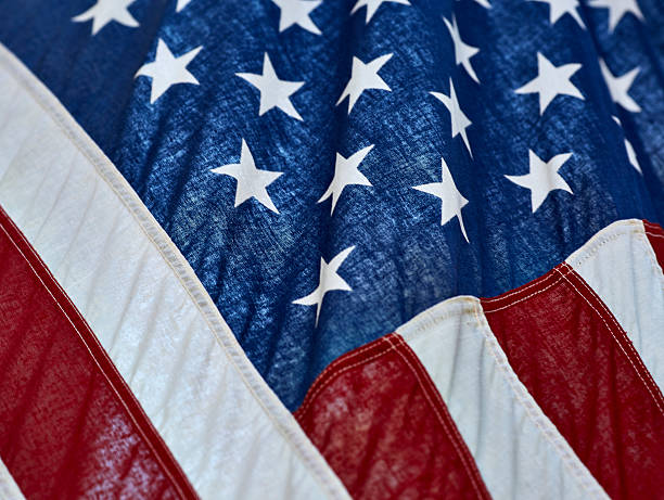istock Close Up of an Amercian Flag 615987400