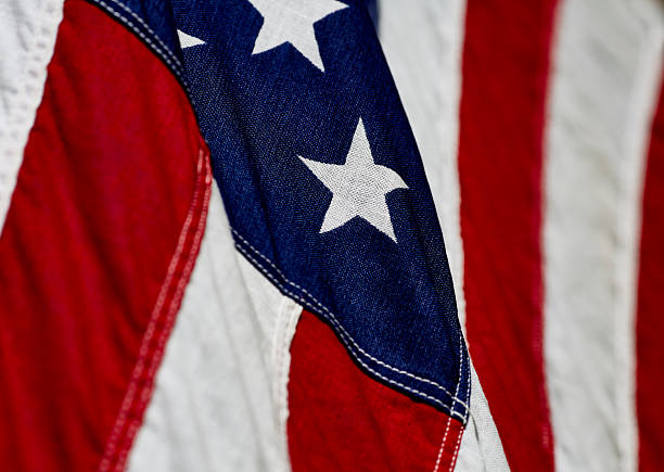 istock Close Up of an Amercian Flag 615987708