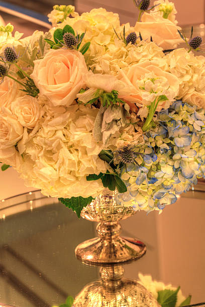 istock Wedding bouquet in a silver vase 615987790