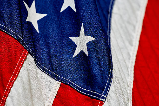 istock Close Up of an Amercian Flag 615988636