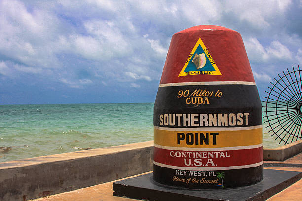 Southernmost USA south point to Cuba key west stock photo