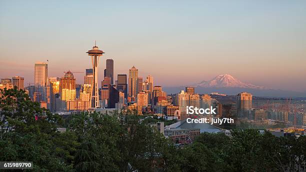 Sunset Seattle Stock Photo - Download Image Now - Seattle, Urban Skyline, Washington State