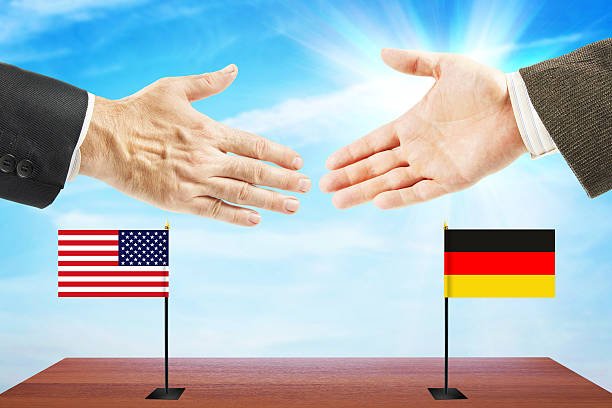 istock Concept of friendly talks between Germany and United States 615992302