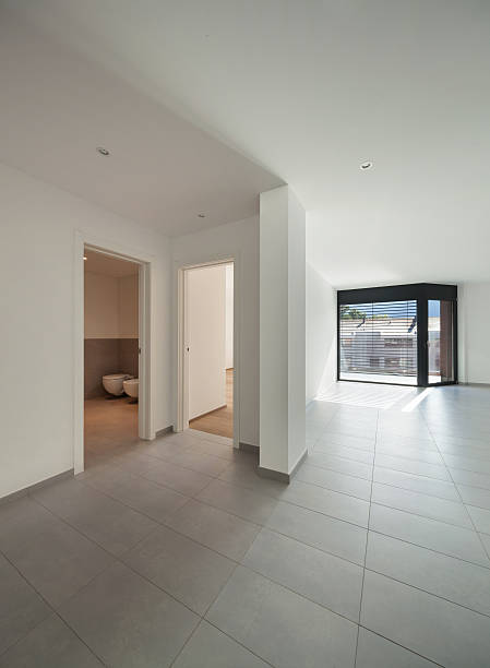 istock Interior, wide living with tiled floor 615995666