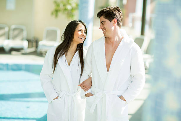 istock Young couple in the spa 615998496