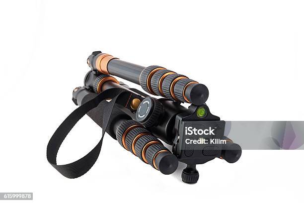 Lightweight Travel Tripod Stock Photo - Download Image Now - Aluminum, Black Color, Close-up