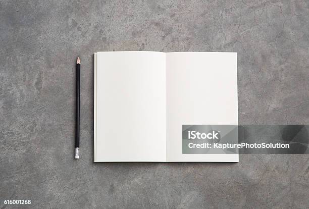 Business Stationary Object Stock Photo - Download Image Now - White Paper Report, Gray Background, School Supplies
