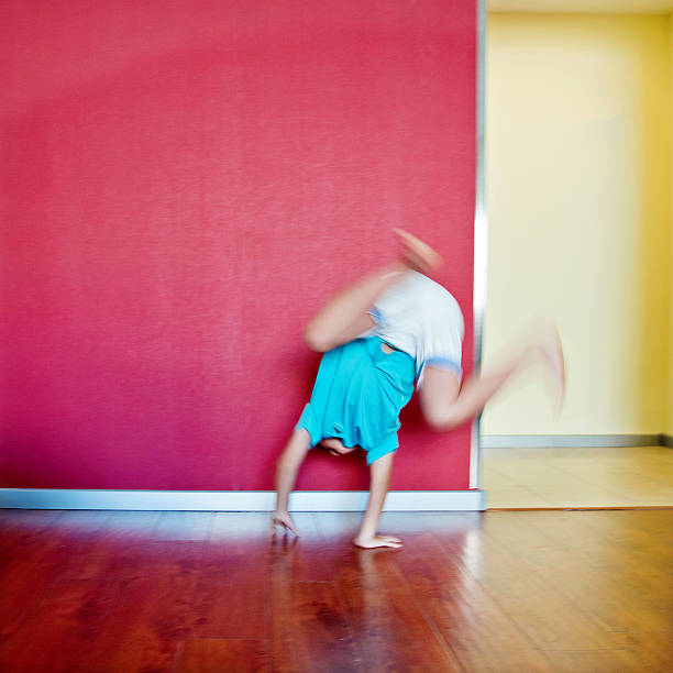 3d people, break-dancer, hip- hop. 3d image. Isolated white background.
