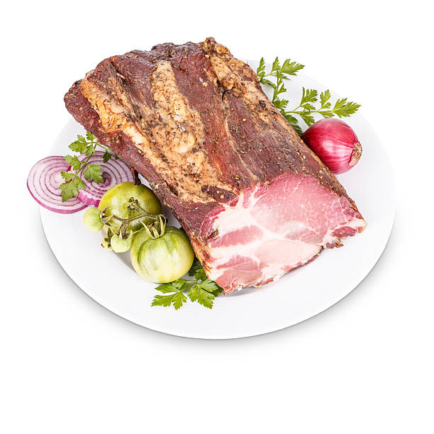 スモークポークネックスライス - pork meat raw animal neck ストックフォトと画像
