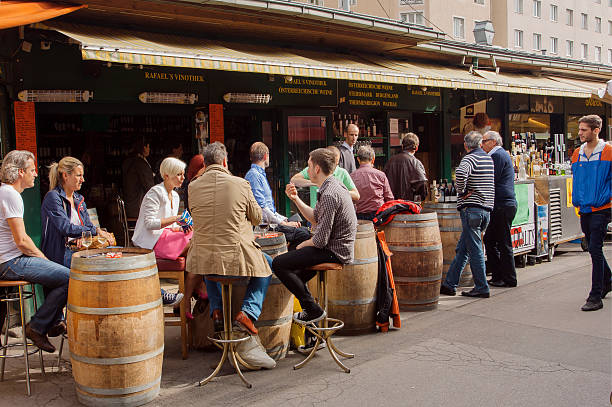 Wooden barrel on a street market