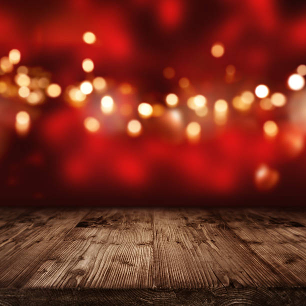 istock Red Background with golden lights 616008136