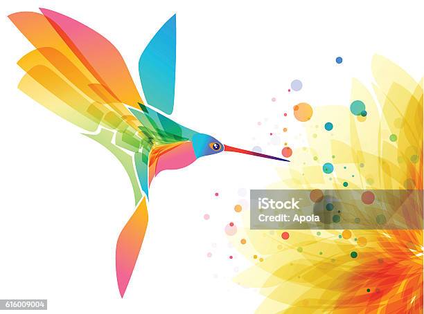 Сolibri Bird And Flower Stock Illustration - Download Image Now - Hummingbird, Creativity, Ideas