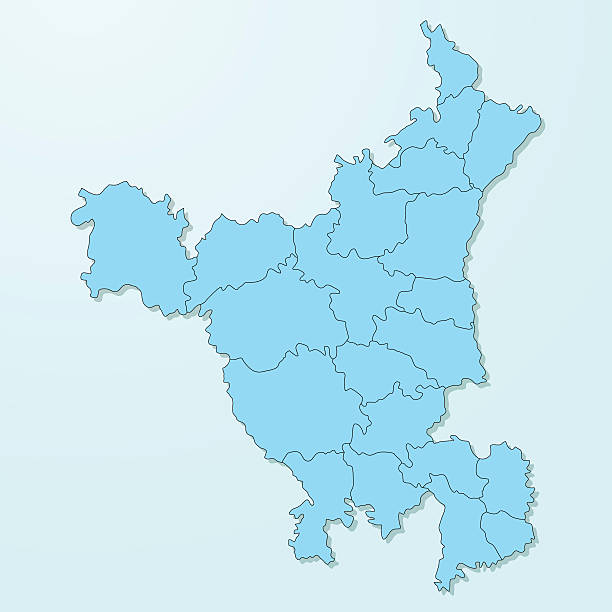 haryana blue map on degraded background vector - 哈里亞納邦 幅插畫檔、美工圖案、卡通及圖標