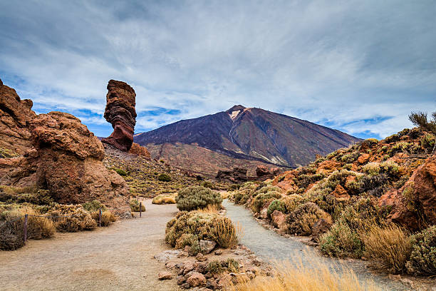 istock Roques de Garcia stone and Teide mountain volcano 616013606