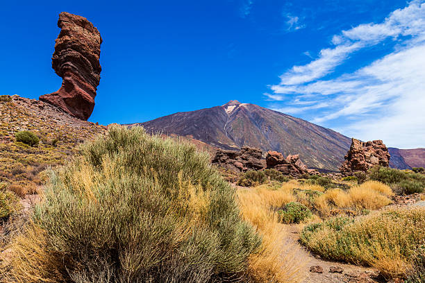istock Roques de Garcia stone and Teide mountain volcano 616016762