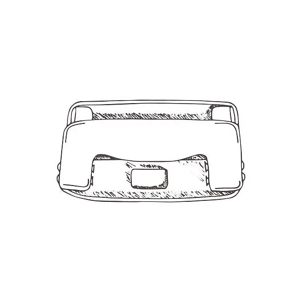 Vector illustration of Hole puncher. Vector hand draw illustration with doodle, sketch style.