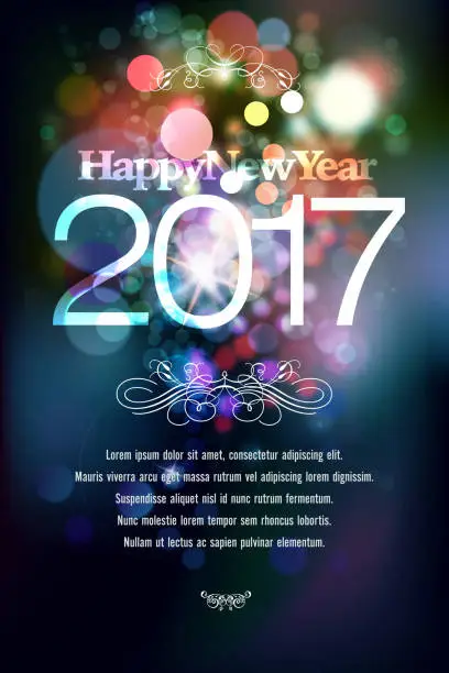 Vector illustration of Happy New Year 2017 Greetings