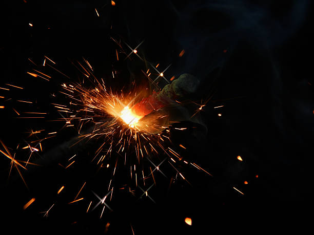 istock Sparklers with sparks on a black background 616019436