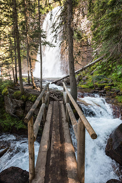 pont vers virginia falls - chutes virginia photos et images de collection