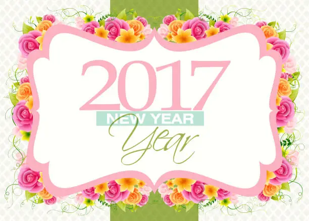 Vector illustration of Happy New Year 2017 Greetings