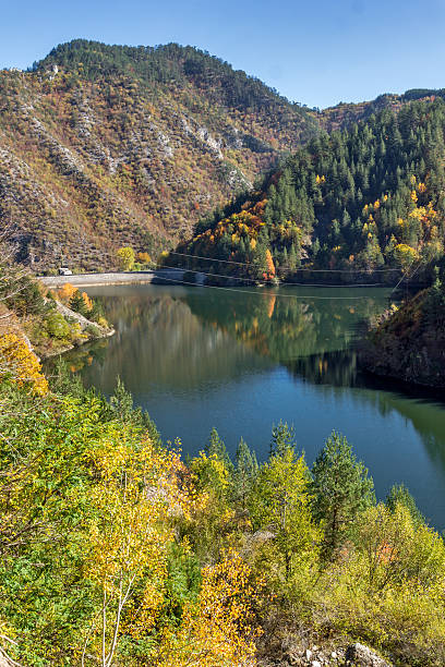 istock Autumn forest around Teshel  Reservoir, Bulgaria 616091116