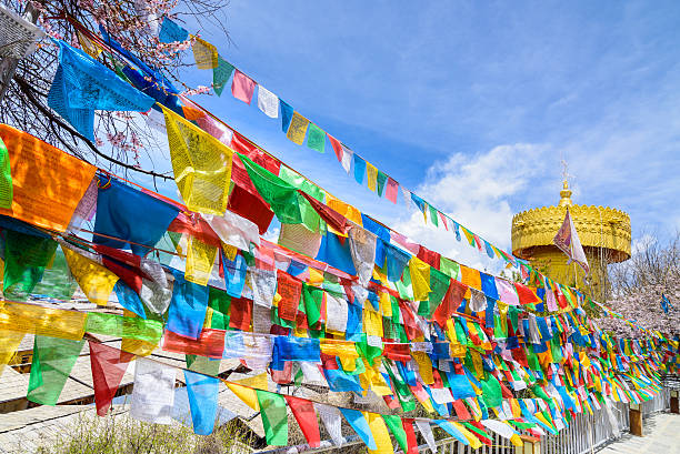 istock Buddhist prayer flags the holy traditional flag 616091420