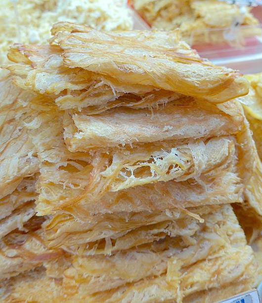 istock Dried shredded squid closeup in Taiwan 616092452