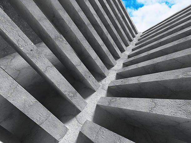 istock Concrete geometric architecture urban background 616097068