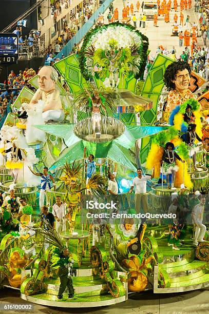 Samba School Presentation In Sambodrome In Rio De Janeiro Carnival Stock Photo - Download Image Now