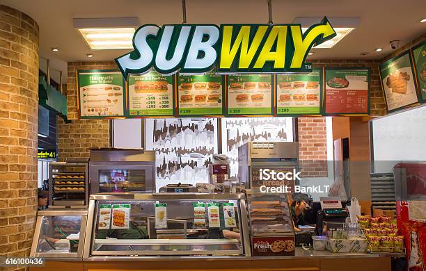 Nobody At Subway Sandwich Shop Stock Photo - Download Image Now - Sandwich, Store, Fast Food Restaurant