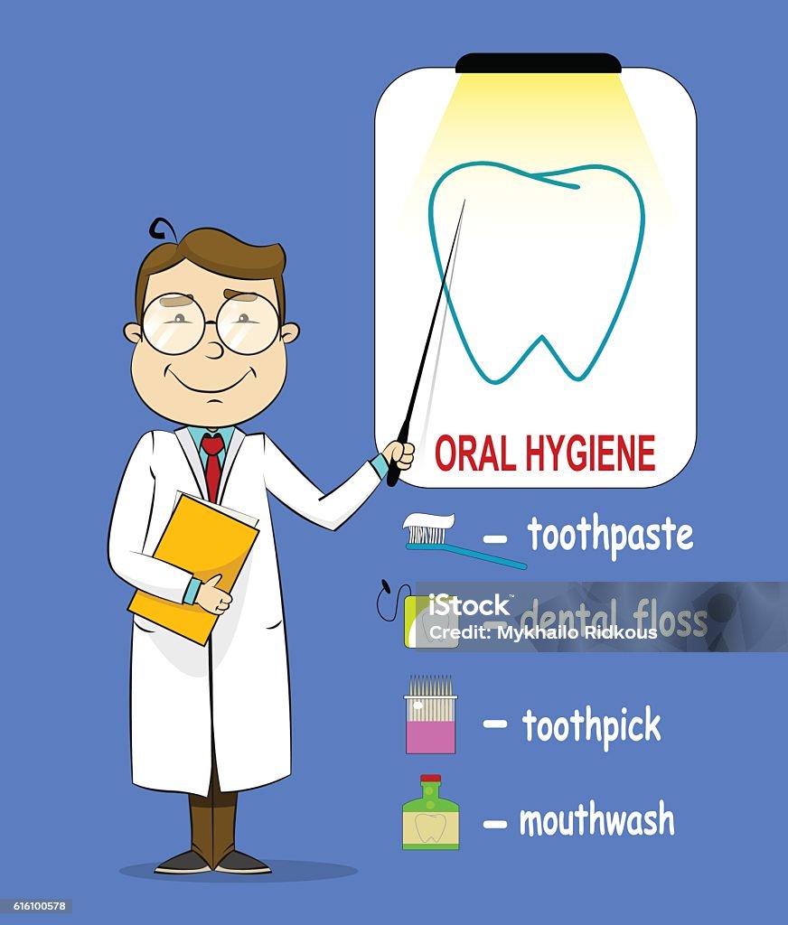Biểu Ngữ Vệ Sinh Răng Miệng Với Bác Sĩ Hoạt Hình Dễ Thương Hình ...