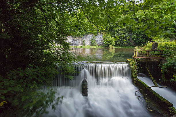 istock Long Exposure at Cressbrook Weir 616101240