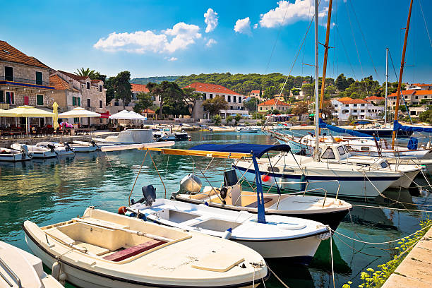 istock Town of Sumartin seafront view 616107406
