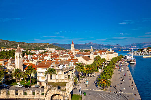 istock Town of Trogir rooftops and landmarks view 616107482