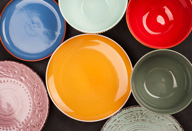istock Colorful plates and saucers 616108886