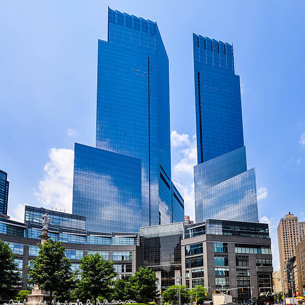 Time Warner Center - New York Manhattan, New York, USA - June 10, 2011: Time Warner Center on June 10, 2011 in Manhattan, NY. Completed in 2003, Time Warner Center had the highest listed market value in New York City in 2006. time warner center columbus circle pictures stock pictures, royalty-free photos & images