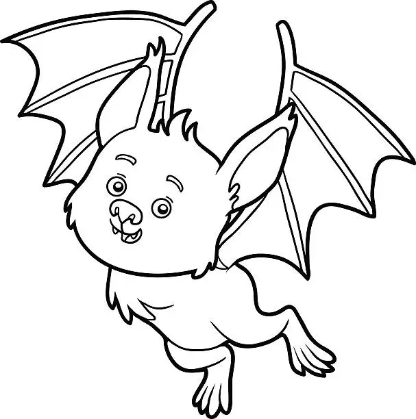 Vector illustration of Coloring book, Bat