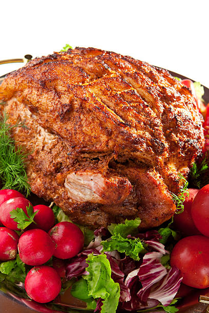 istock Baked Meat with Freshness Vegetables 616112794