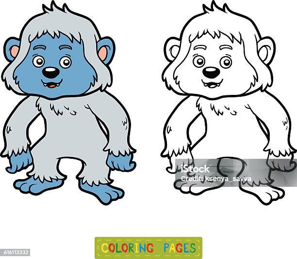Coloring Book Yeti Stock Illustration - Download Image Now - Activity, Animal, Awe