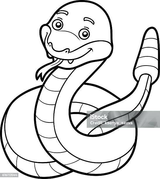 Coloring Book Rattlesnake Stock Illustration - Download Image Now - Activity, Animal, Black Color