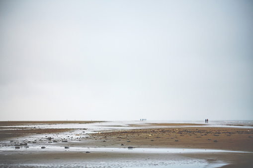 Rainy day at the ocean in Sankt Peter Ording