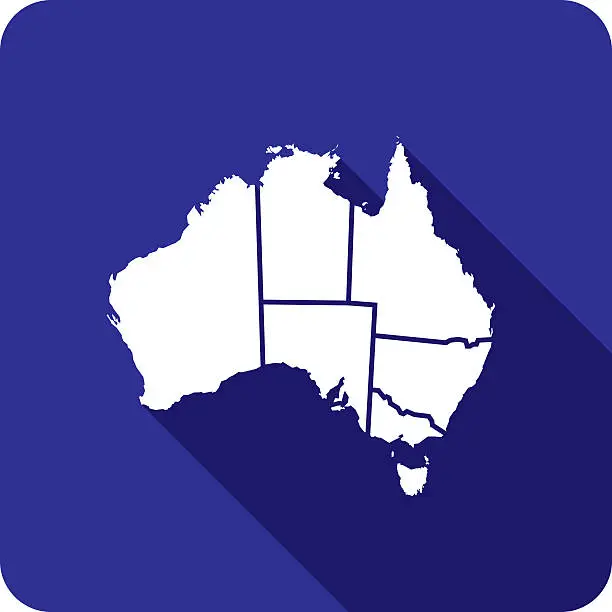 Vector illustration of Australia Territories Icon Silhouette