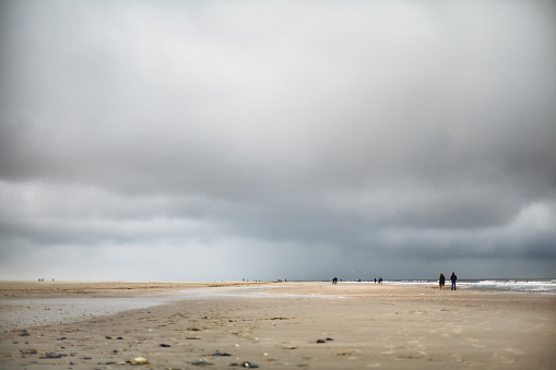 Rainy day at the ocean in Sankt Peter Ording