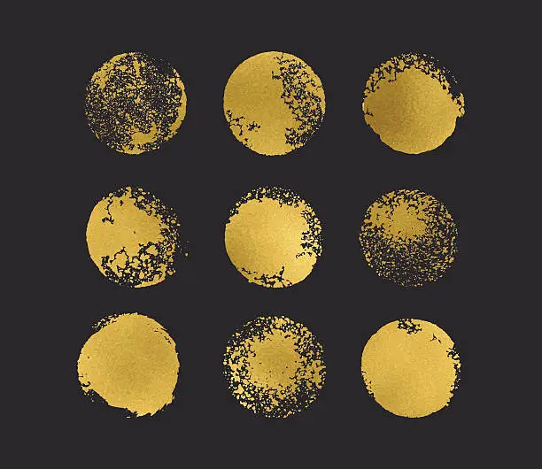 Vector illustration of Golden glitter circles boho chic style